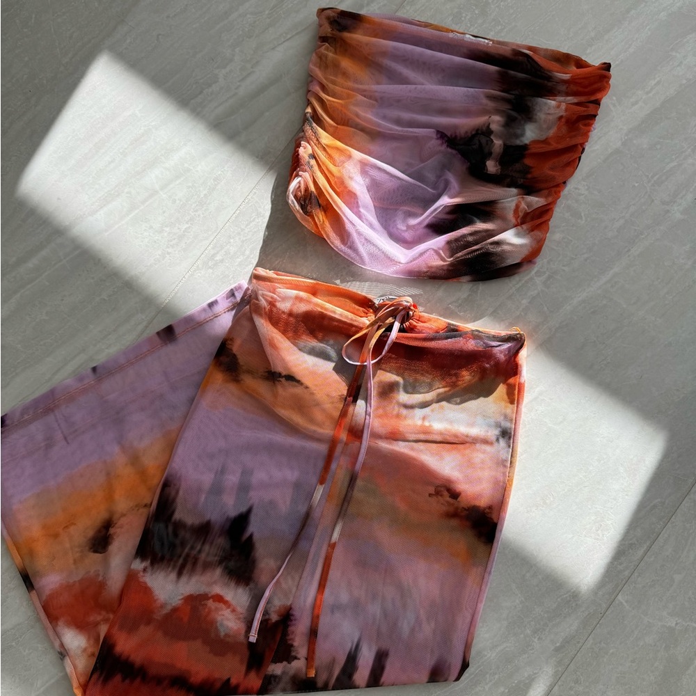 Zara Multicolored Mini Pencil Skirt Set